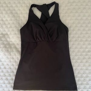 Prana activewear tank top w/ built in bra for women size XS black racerback